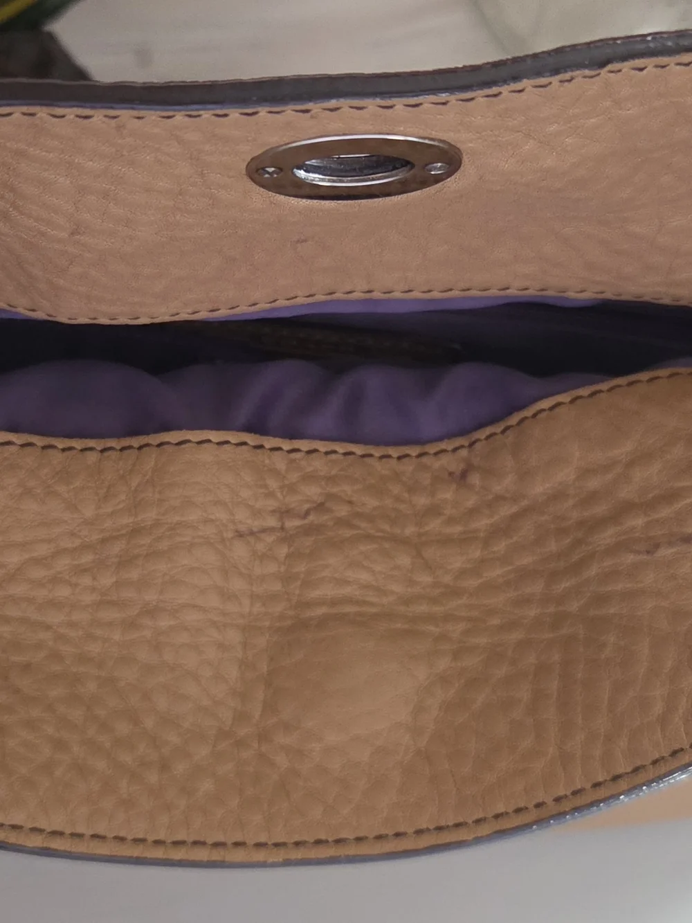 Coach Pebbled Leather Shoulder Bag in Tan - Picture 6 of 12